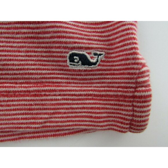Vineyard Vines Mens Polo Shirt M Red White Striped Short Sleeve - Picture 3 of 6